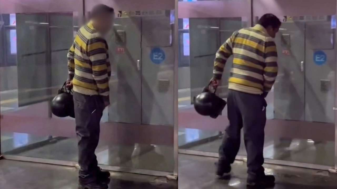 Delhi Metro commuter caught urinating on platform, flees after being recorded