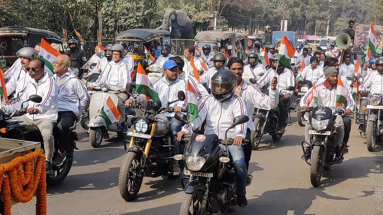 Bike rally marks Netaji’s 129th birth anniversary in Dhanbad