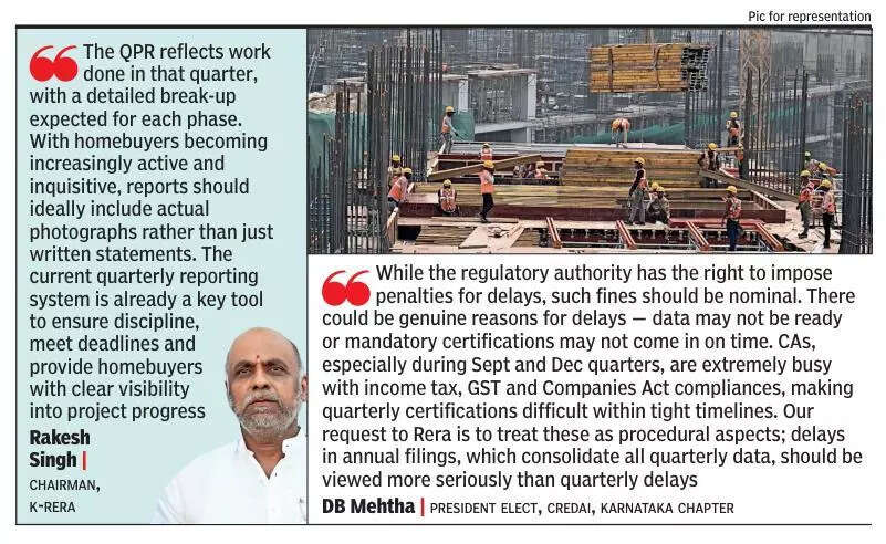 Karnataka Real Estate Regulatory Authority: Builders to pay Rs 25,000 penalty for delayed quarterly reports