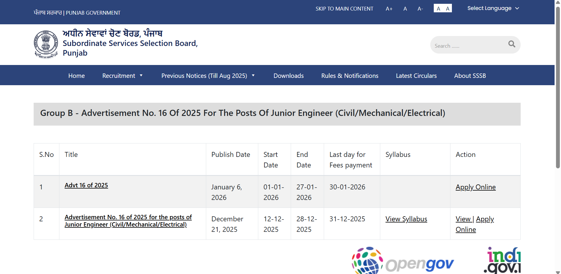 PSSSB Junior Engineer recruitment 2026: Registration window closes tomorrow for 157 posts; direct link to apply here