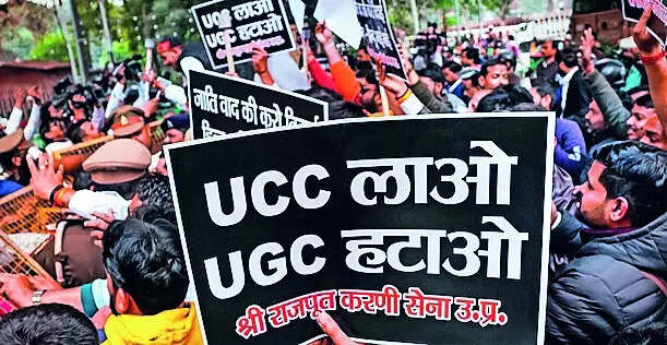 Students protest new UGC regulations in Ranchi