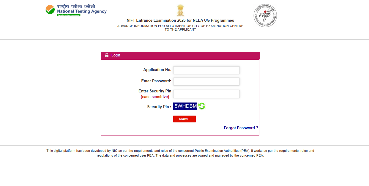 NTA NIFTEE 2026 city intimation slip released: Check direct link, PwD scribe details here