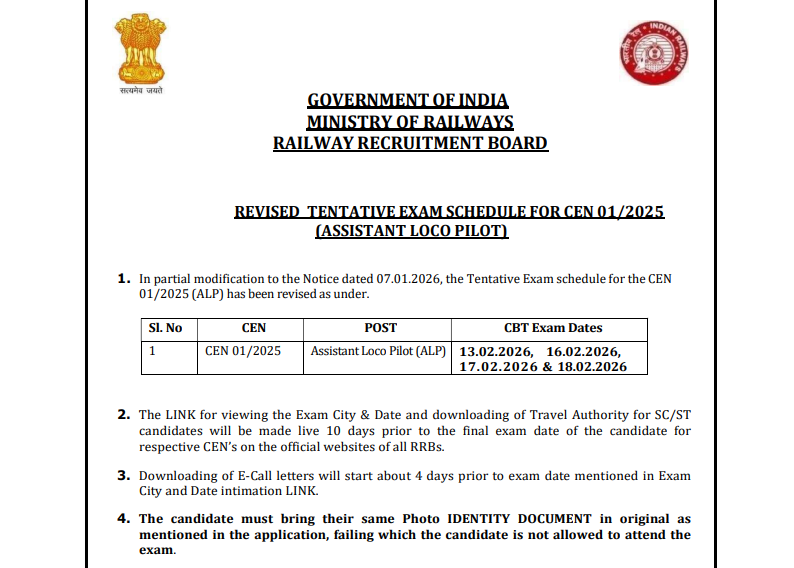 RRB ALP 2026 exam dates revised: Check new schedule and official notice here