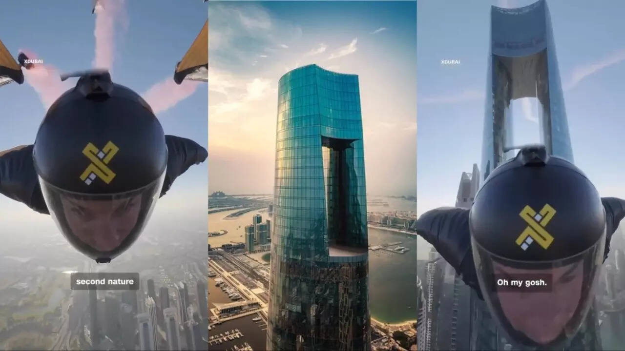Watch Dubai’s craziest jaw-dropping stunt: 5 men fly through world's tallest hotel at 200km/h