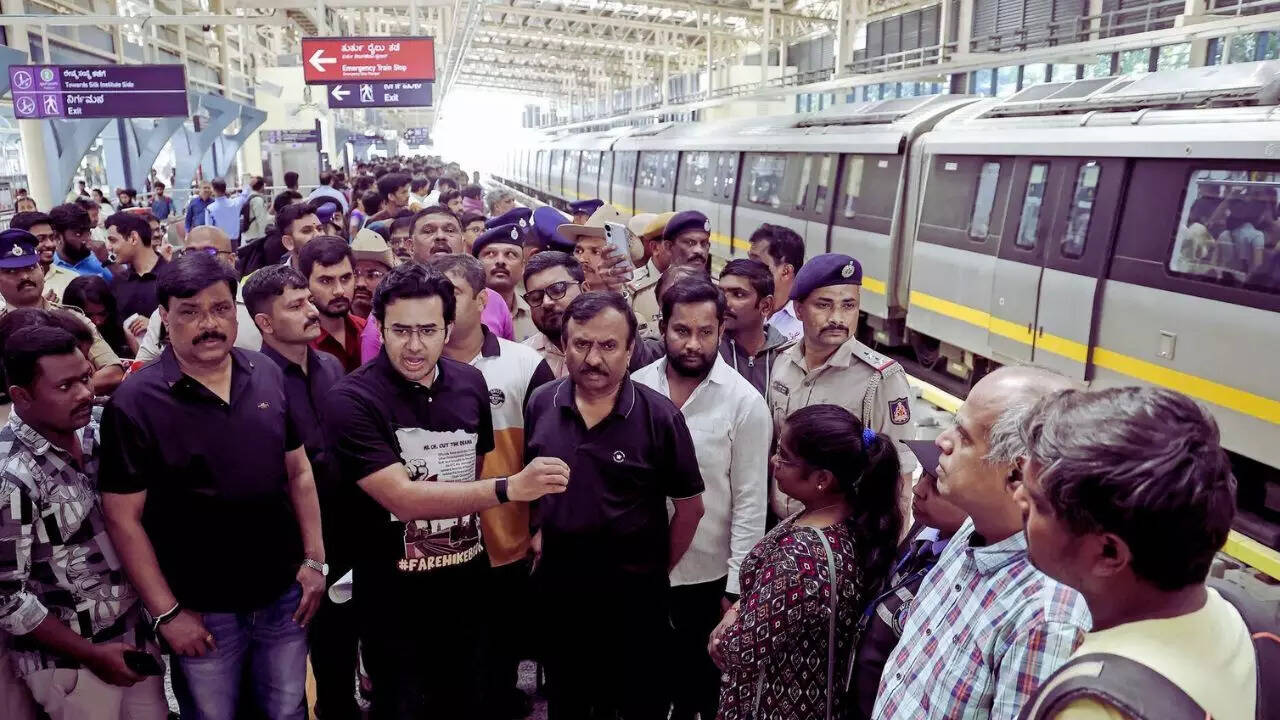 Bengaluru metro fare hike showdown: BJP MP Tejasvi Surya detained