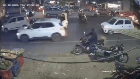 Bike first, crowd next: Speeding car leaves trail of destruction in Lucknow— CCTV shows horror