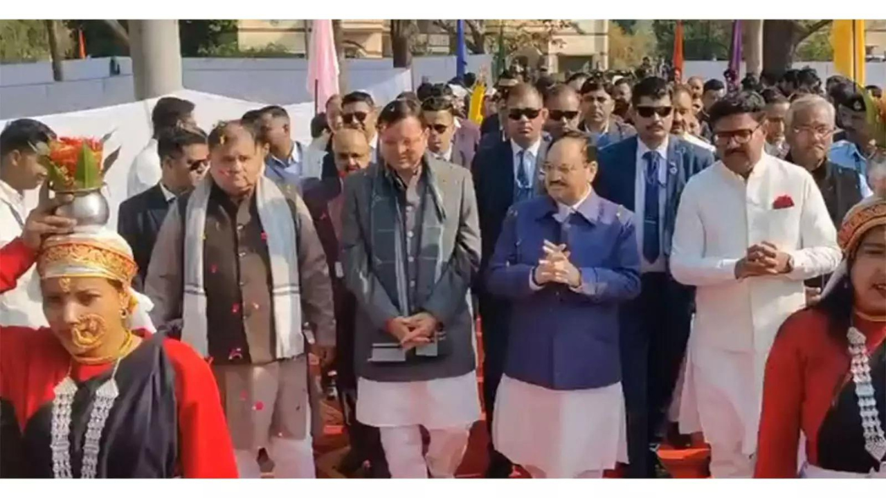 Uttarakhand CM, JP Nadda attend 8th convocation of Swami Rama Himalayan University in Dehradun