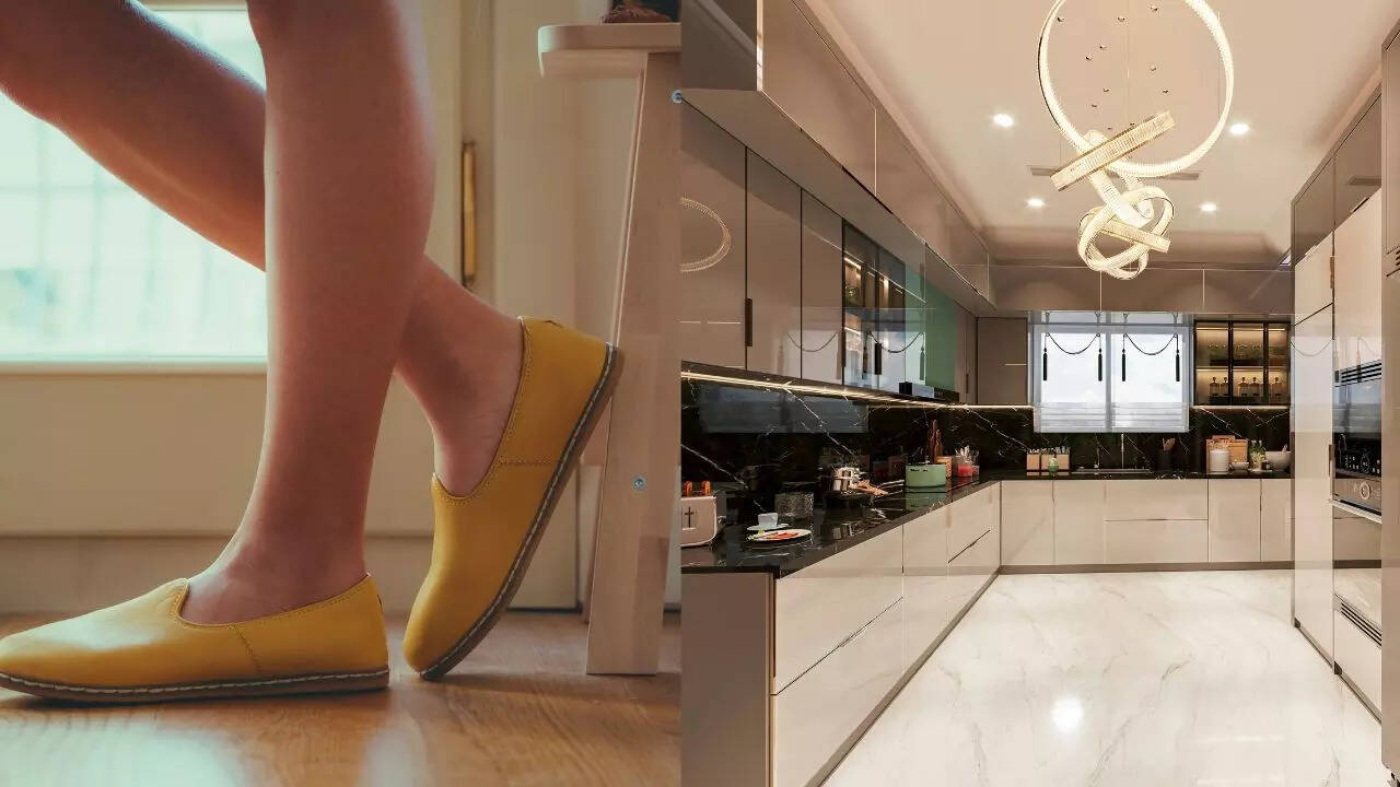 Why should you avoid walking into the kitchen with shoes