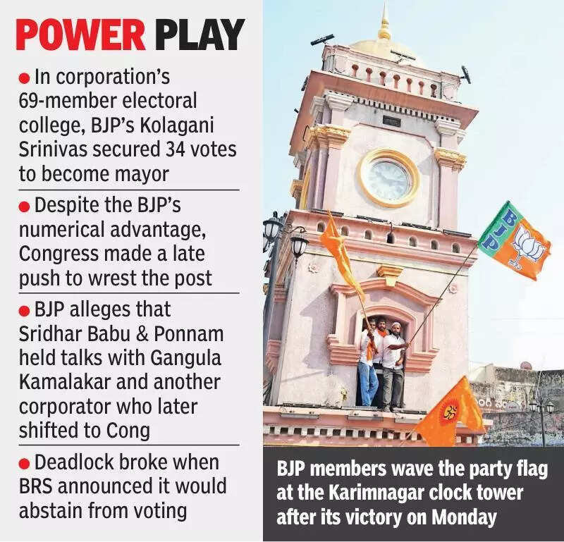 BJP clinches Karimnagar mayor post after BRS abstention ends deadlock