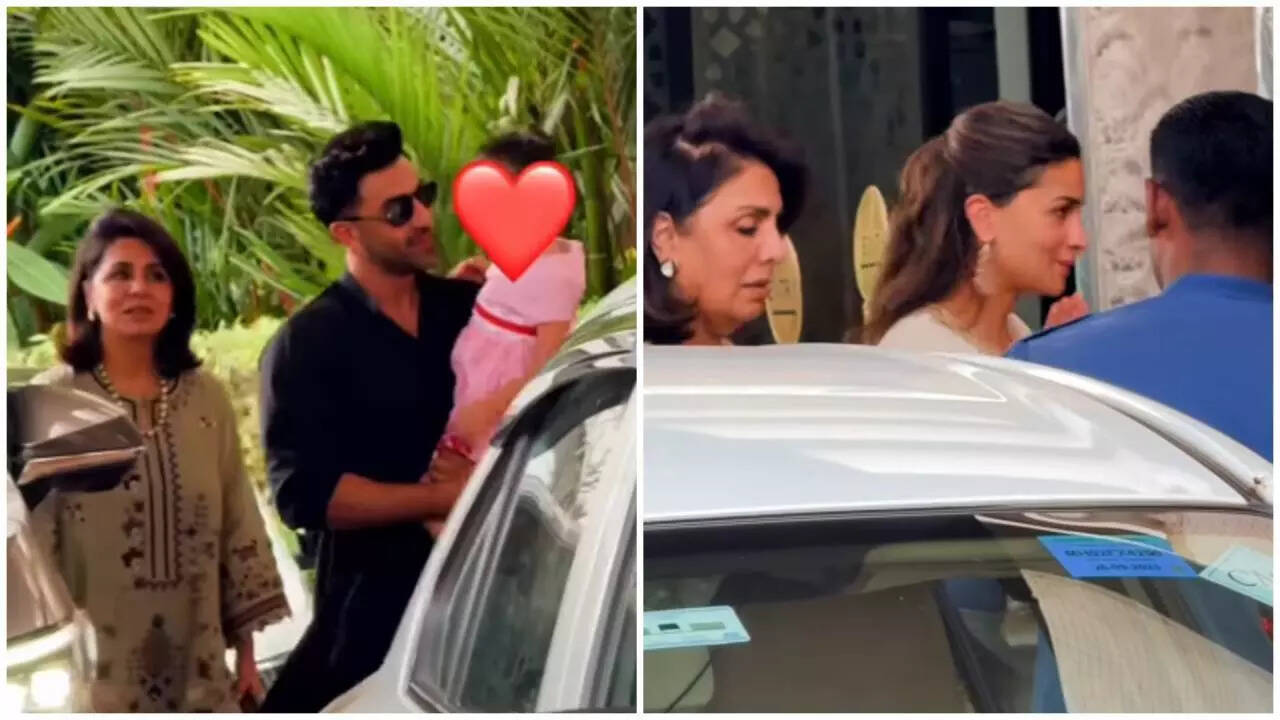 Ranbir, Alia attend Mumbai wedding with Raha, Neetu, Soni