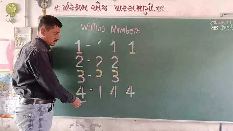 Gujarat: Principal uses colours to crack writing code, improve writing of elementary students