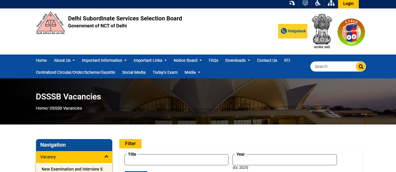 DSSSB Combined Examination 2026 notification out for 911 Legal Assistant, AE, JE and Grade II posts: Apply from February 24