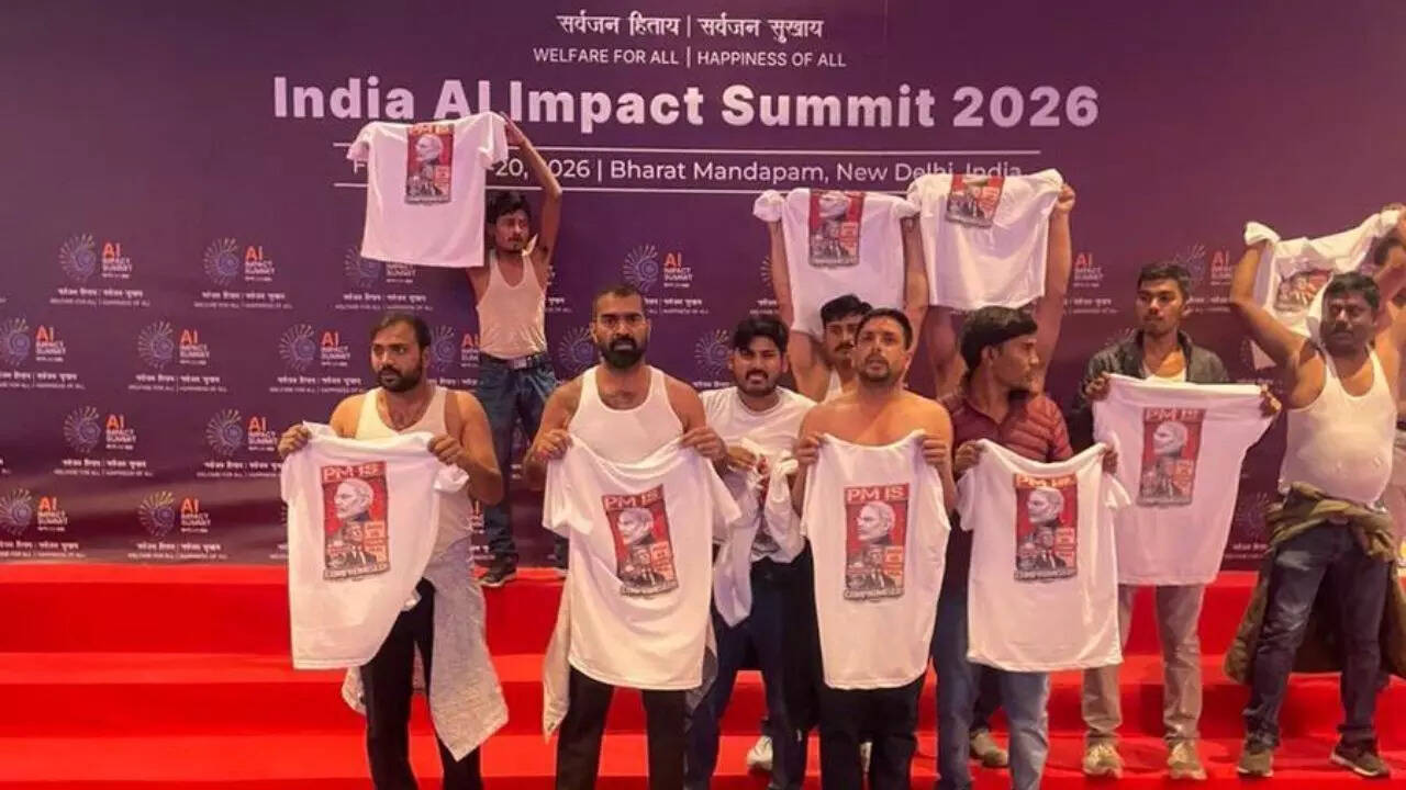 ‘Topless, brainless, shameless’: Centre slams Congress after youth wing’s shirtless march at AI Summit, blames Rahul Gandhi