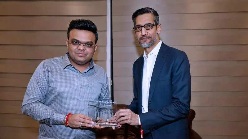 Jay Shah hosts Pichai during T20 clash in city