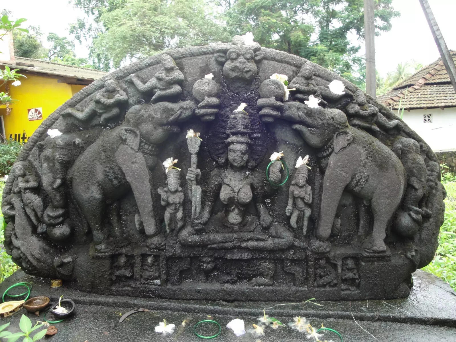 In ancient sculptures, a goddess of war unique to Goa