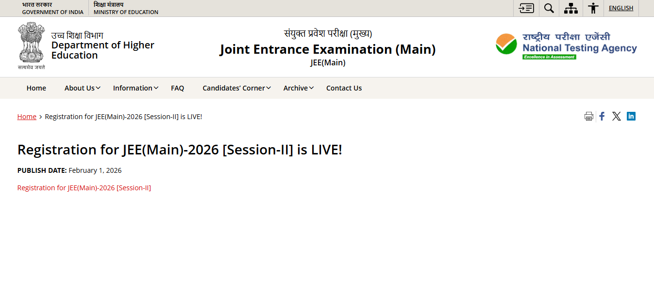 JEE Main 2026 session 2 registration ends tomorrow: Direct link to apply, next steps after application here