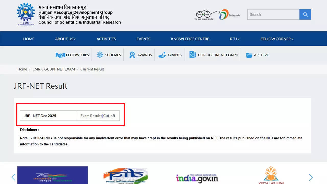 CSIR NET December 2025 roll number list released for JRF and Assistant Professor eligibility; download PDF here