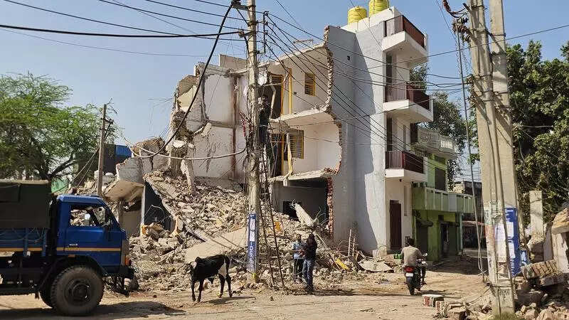 9 multi-storey buildings among 100 structures razed on KMP link in Gurgaon