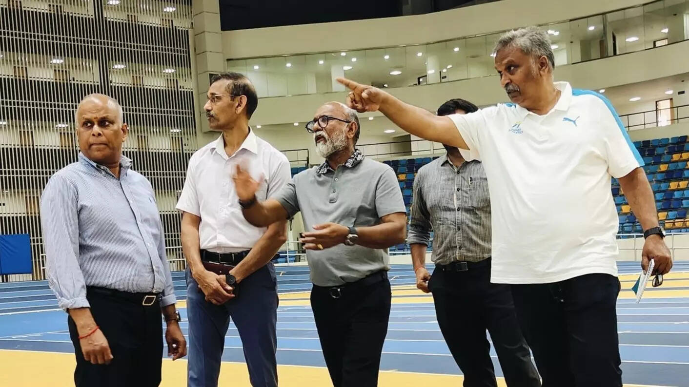 Asian Athletics  Association officials inspect Kalinga indoor track