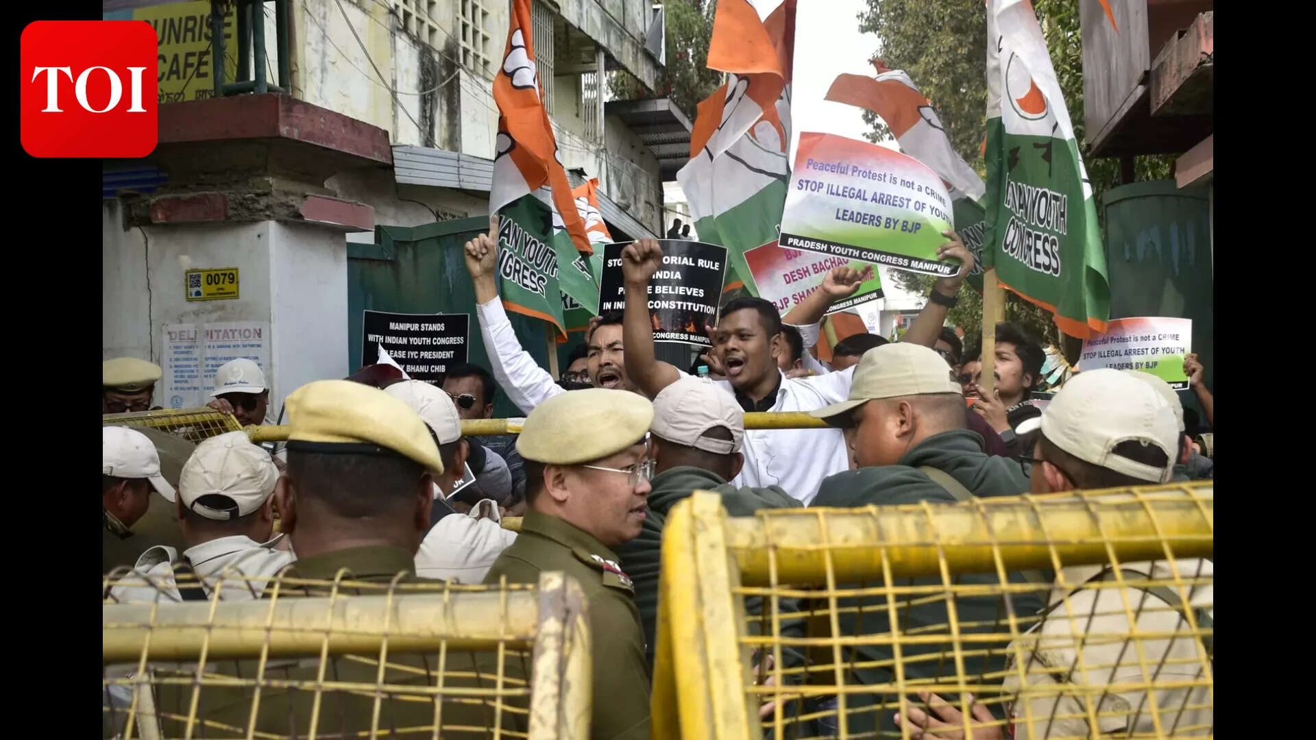 Youth Cong members clash with cops in Imphal after march halted
