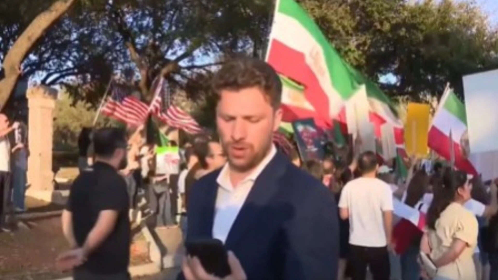 Watch: CBS Austin reporter asked not to focus on pro-Trump Iran rally. ‘Well, I am’