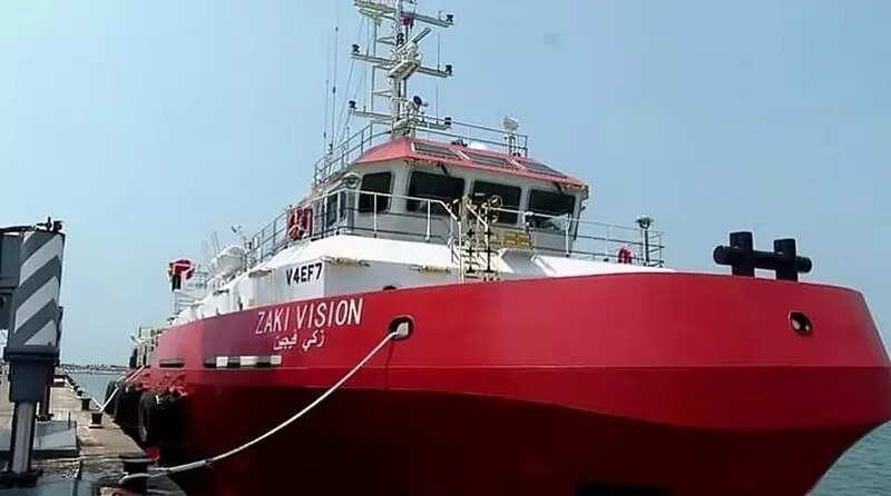 Vessel bound for Saudi Arabia docks at Kollam