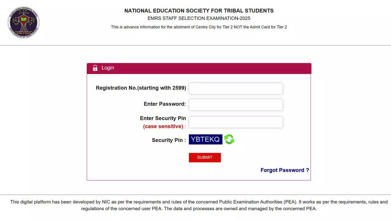 NESTS releases city intimation slip for EMRS ESSE 2025 Tier 2 examination; download here