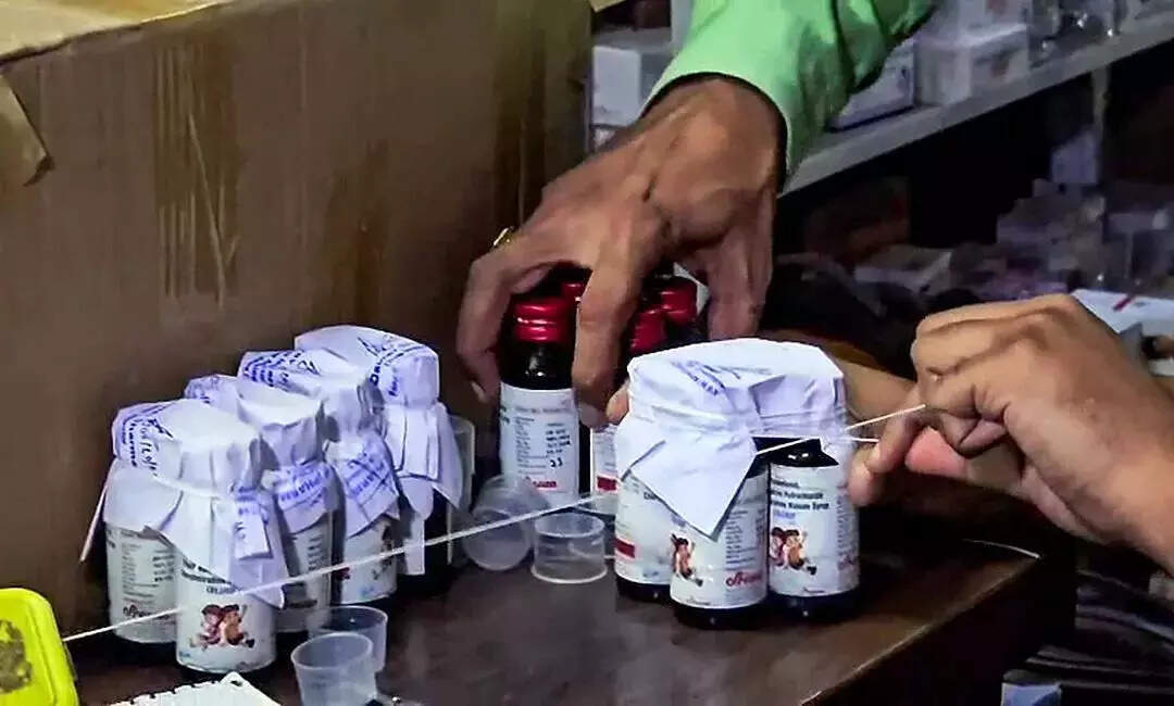 The Drugs Department sealing the Coldrif cough syrup co....