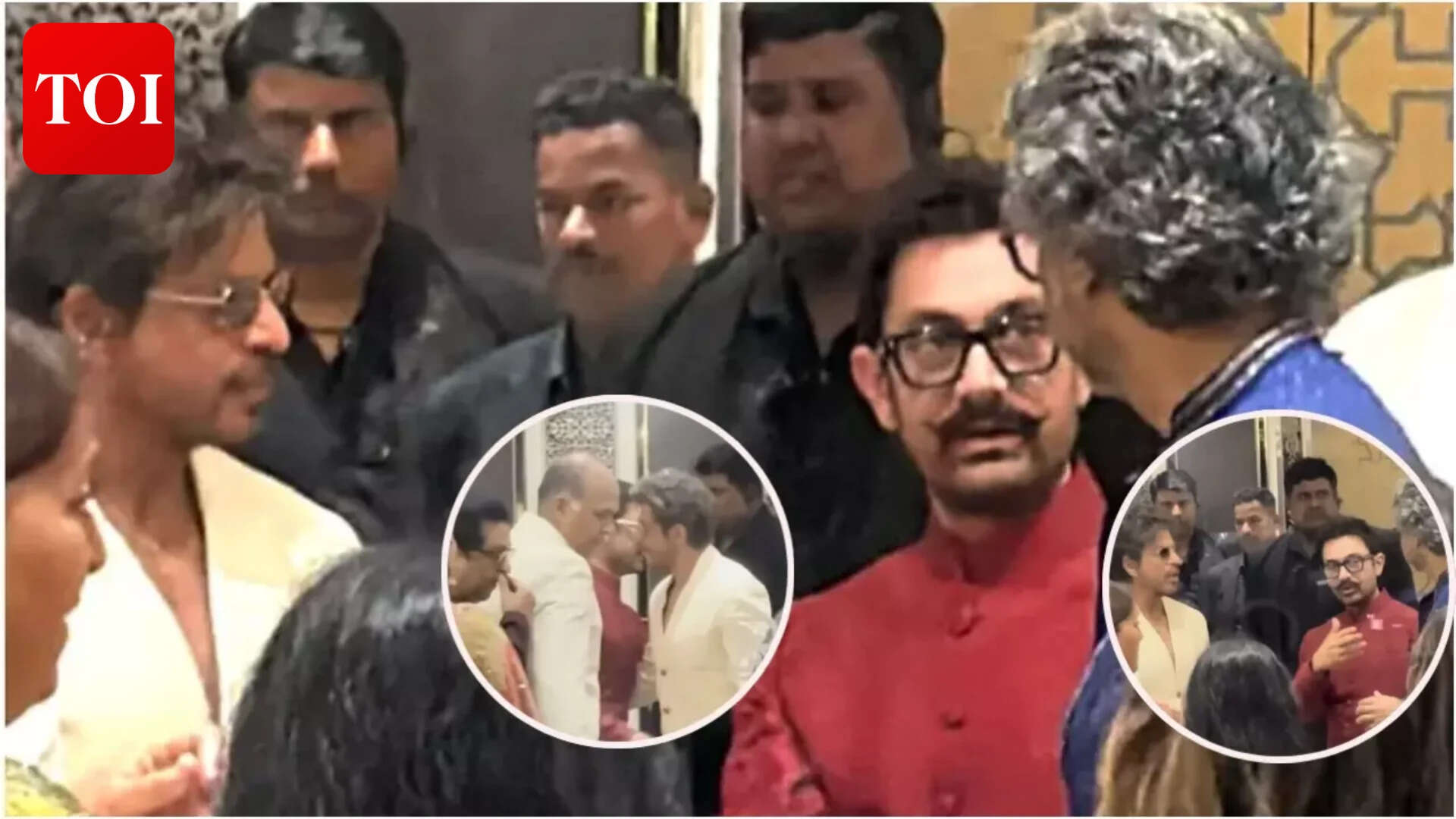 SRK-Aamir Khan share a WARM HUG at Arjun's wedding - Video