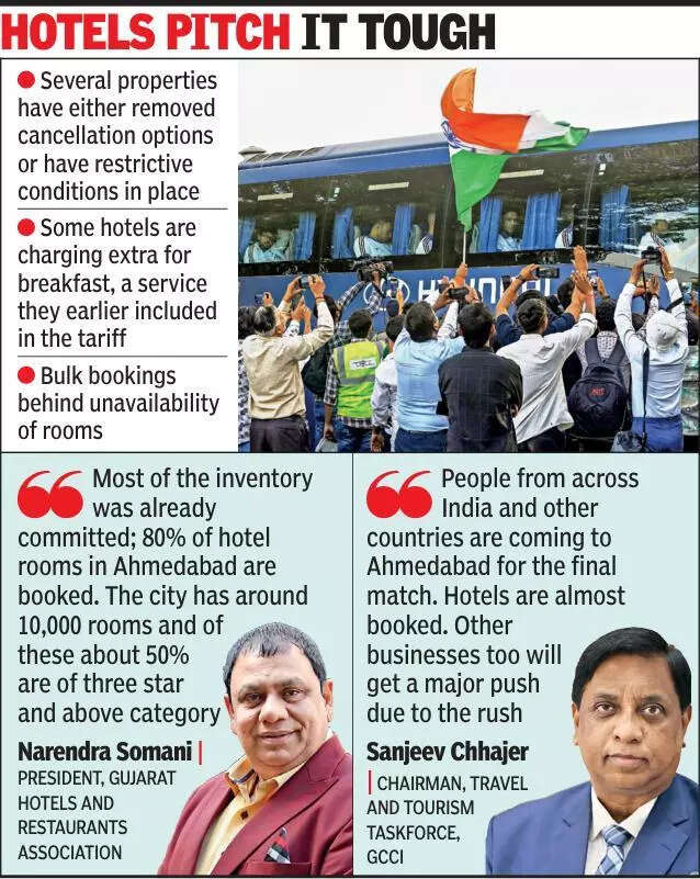 Sunday’s match mania turns Ahmedabad hotels into luxury leagues