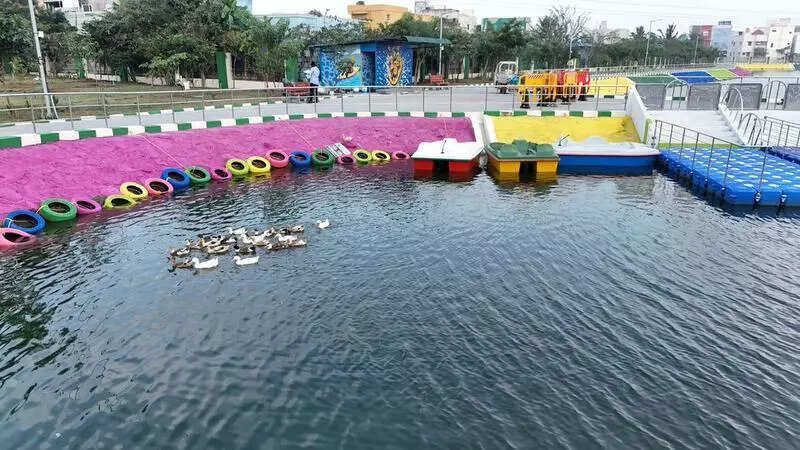 Upgraded park with boating facility opens at Thangal eri in Kallikuppam