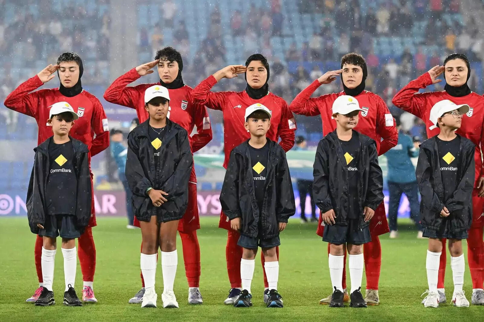 Iran sing national anthem before bowing out of Women's Asian Cup