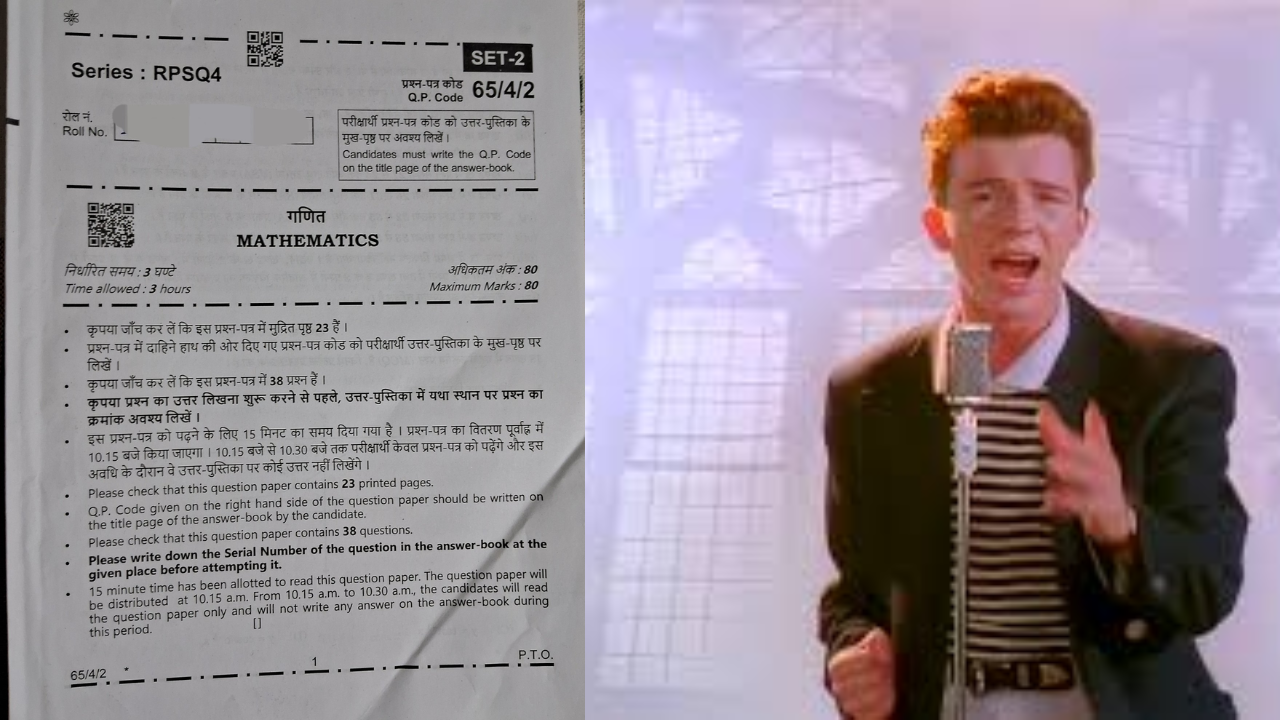 Rickrolled in a board exam? Why CBSE Class 12 math exam has students talking online