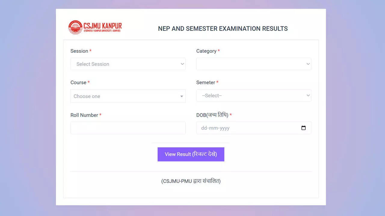 CSJMU declares NEP odd semester results 2026 at csjmu.ac.in; colleges called to submit student application discrepancies
