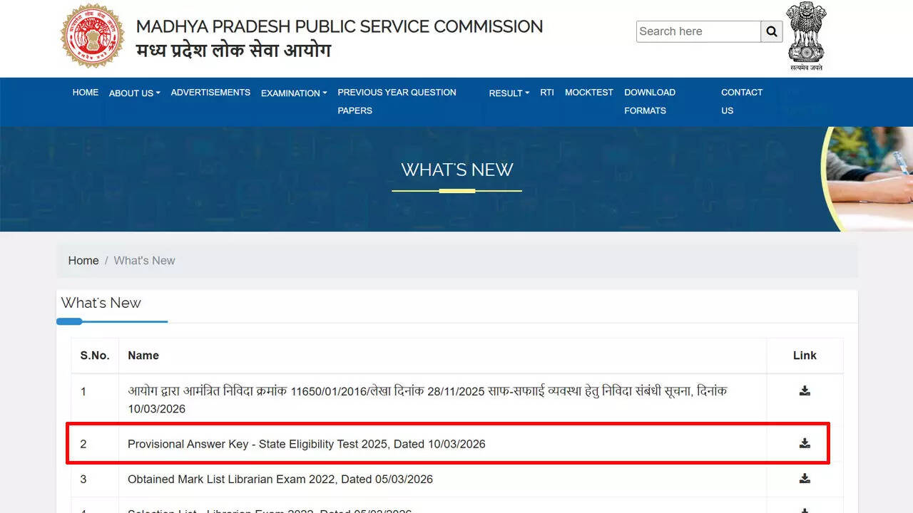 MP SET 2026 provisional answer key released by MPPSC; candidates can download response sheet PDF here