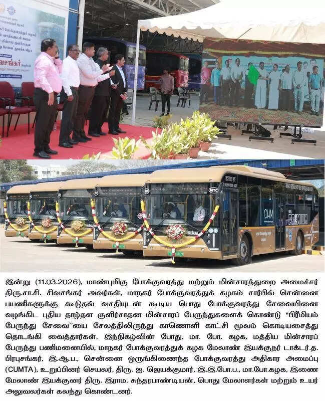 MTC launches low-floor electric AC bus service in Chennai