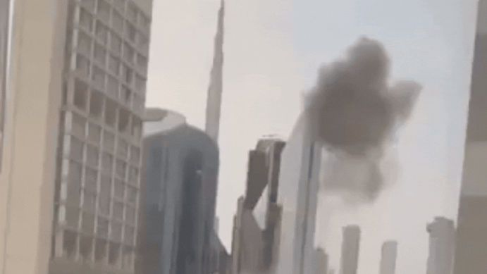 Dubai targeted again: Video shows thick black smoke after blasts; debris hits building