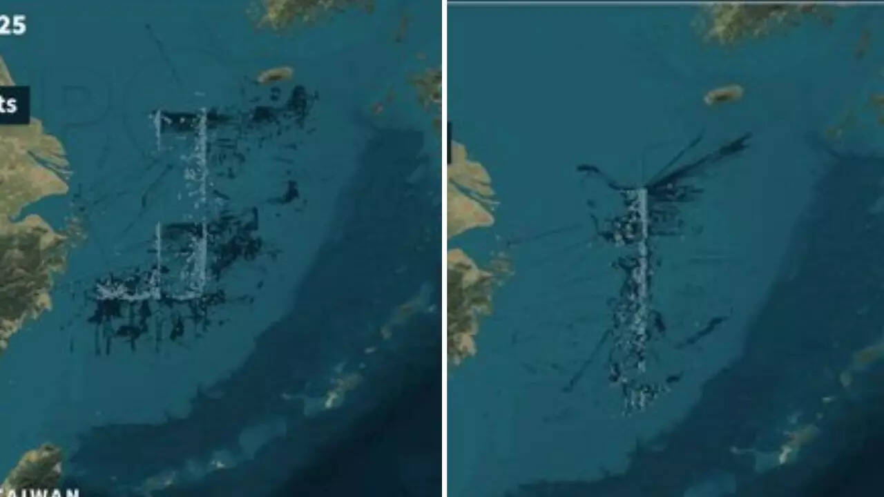 Thousands of Chinese boats form unusual patterns near Taiwan -what it could mean