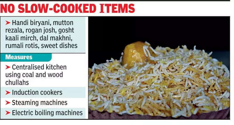 Handi biryani, rezala, rogan josh, dal makhni struck off resto menu