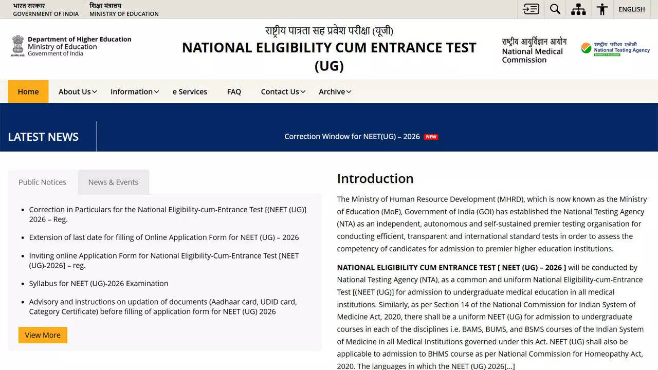 NTA to close NEET UG 2026 application correction window today at 11:50 PM: Edit details here