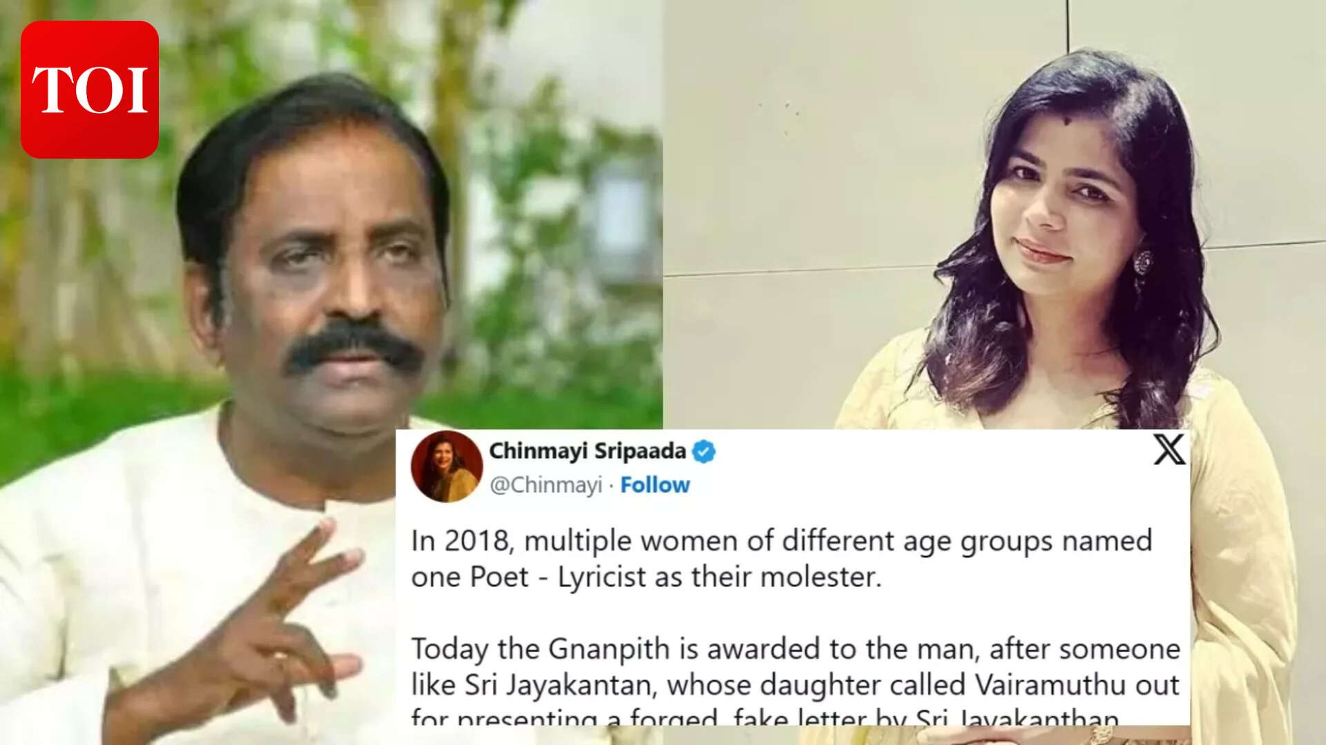 Chinmayi Sripada slams Vairamuthu’s Jnanpith honour