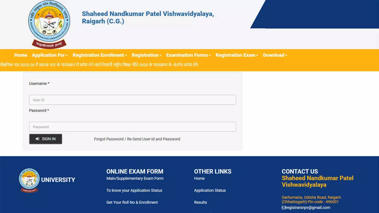 SNPU Raigarh releases MA, MSc and PG Diploma semester results for Dec 2025 examinations