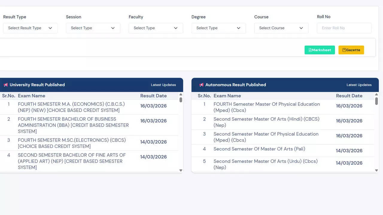 RTMNU releases winter session 2025 CBCS and NEP results for UG and PG courses on rtmnuresults.uonex.in