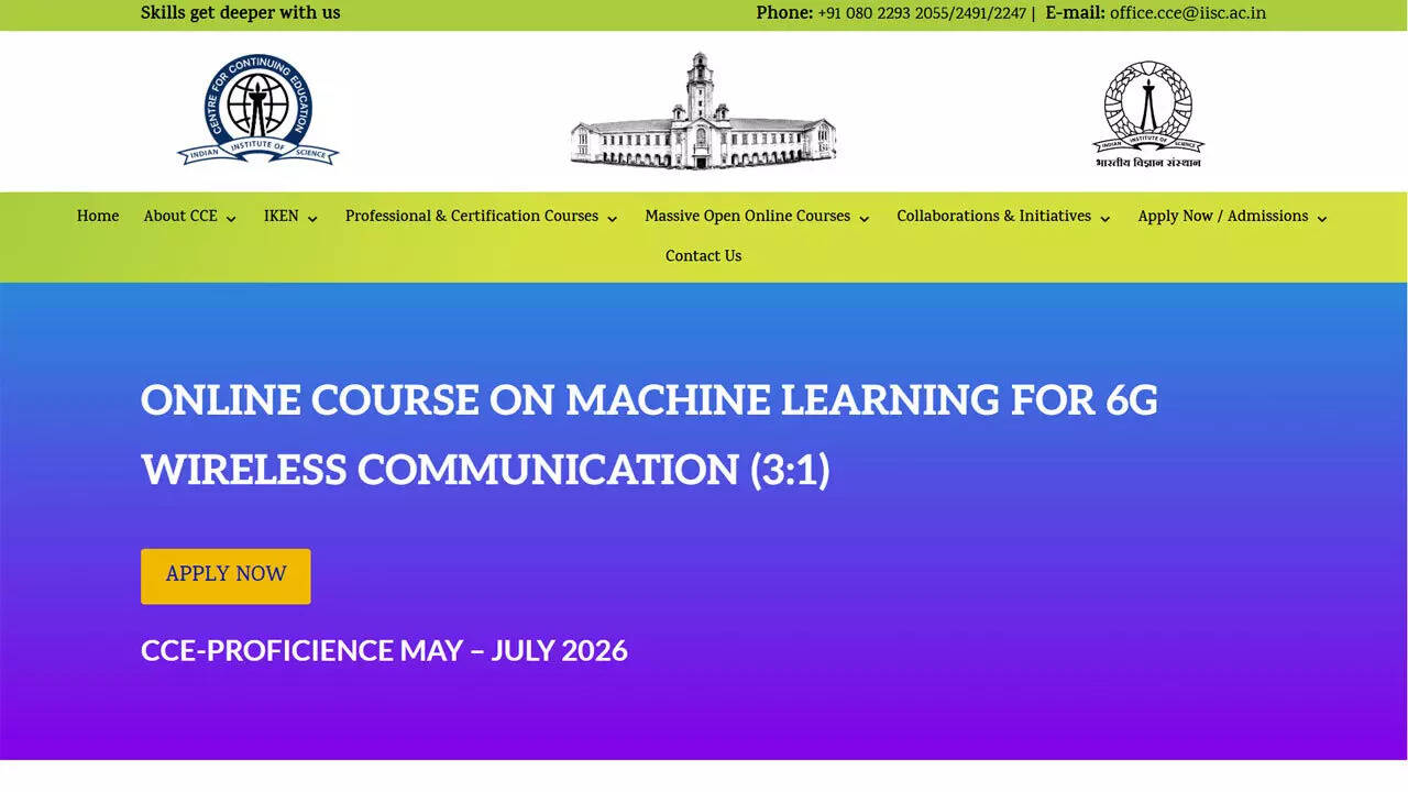 IISc CCE announces 6G ML course with Python, AI modules and evening online classes; check details here