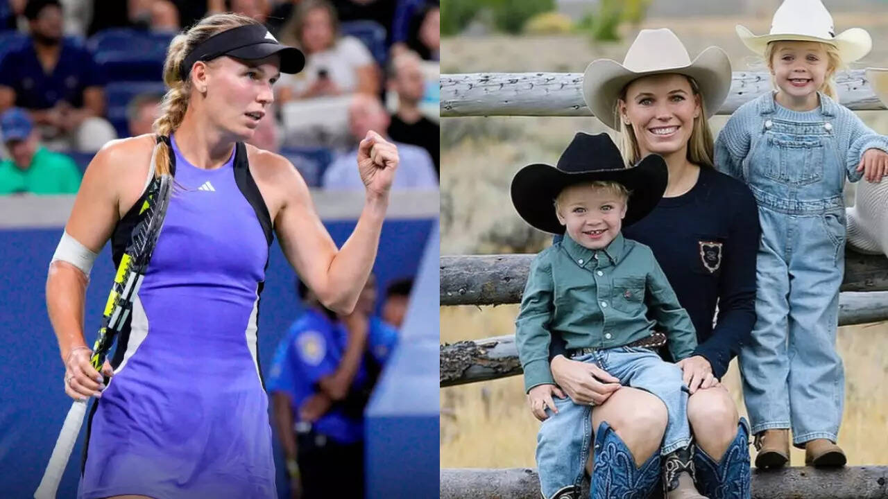 Ex-world no. 1 Caroline Wozniacki shares video of kids Olivia playing Tennis