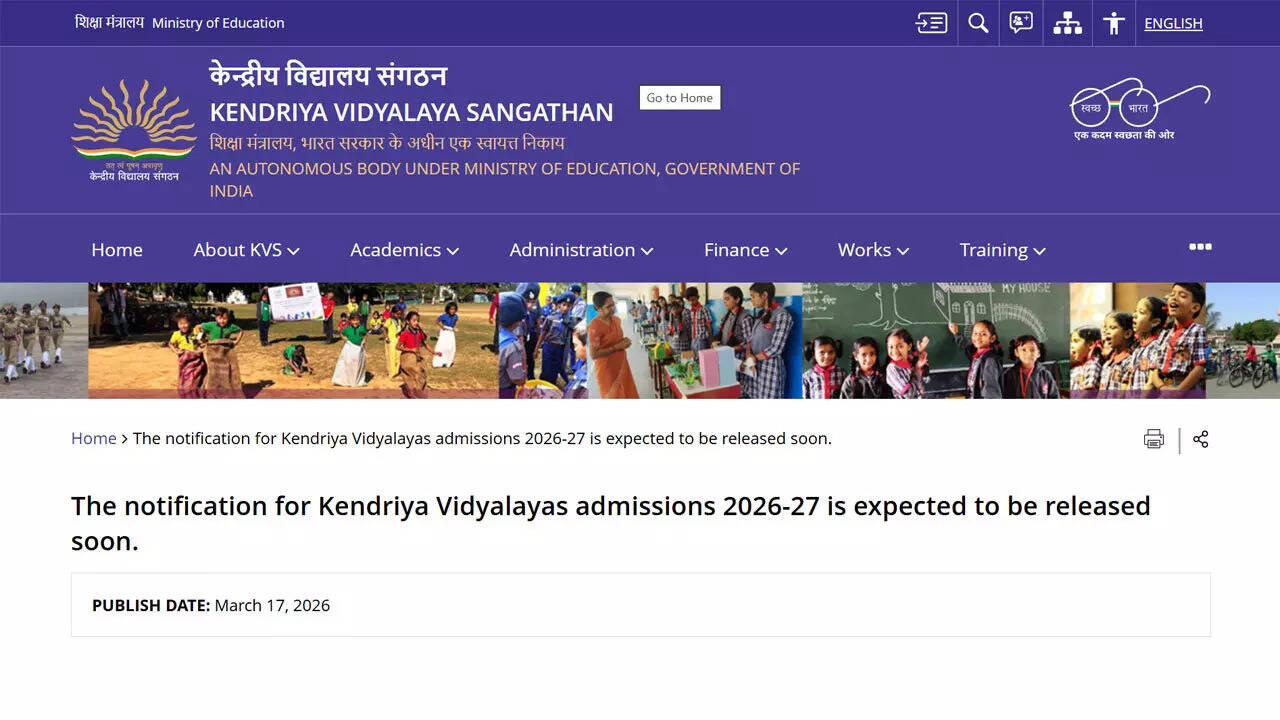 KVS admission 2026–27: Official notification soon for Classes 1 to 9 and 11 on kvsangathan.nic.in; check details here
