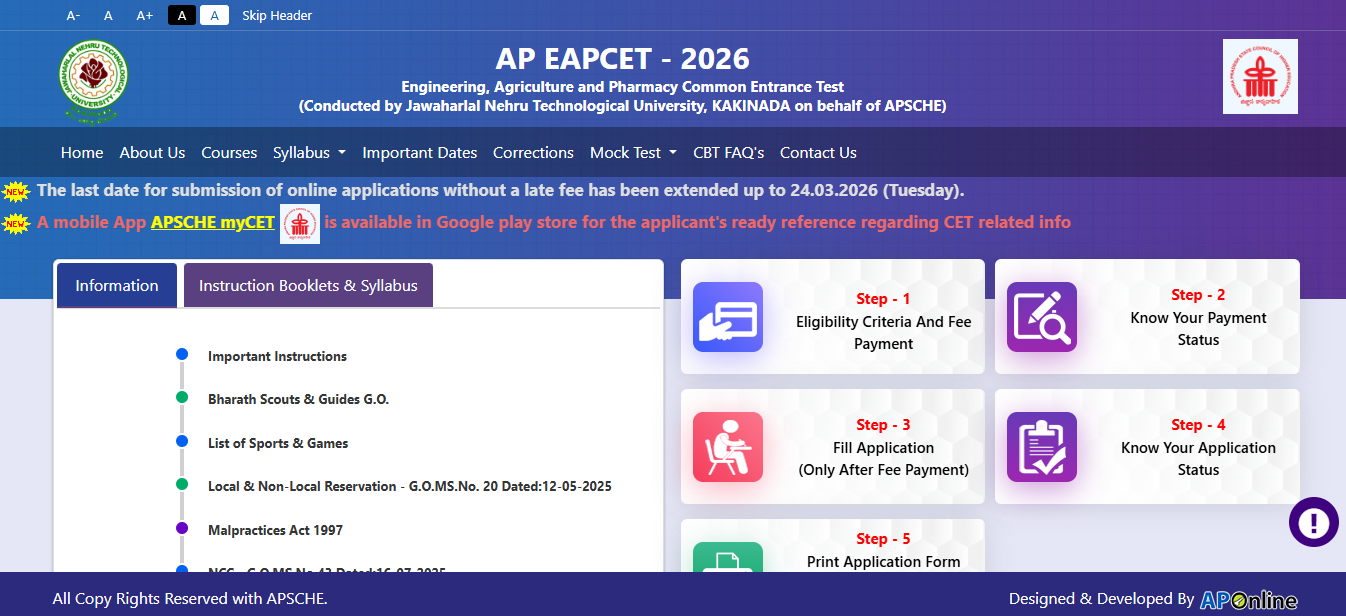 AP EAMCET 2026 registration deadline extended again: Check last date, direct link to apply here