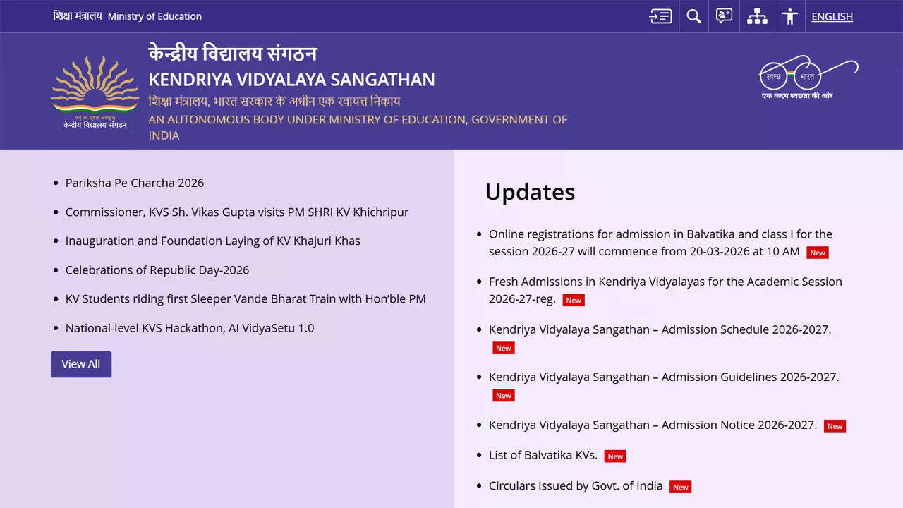KVS admission process opens in online and offline modes; check complete schedule for Class I, Balvatika and higher classes
