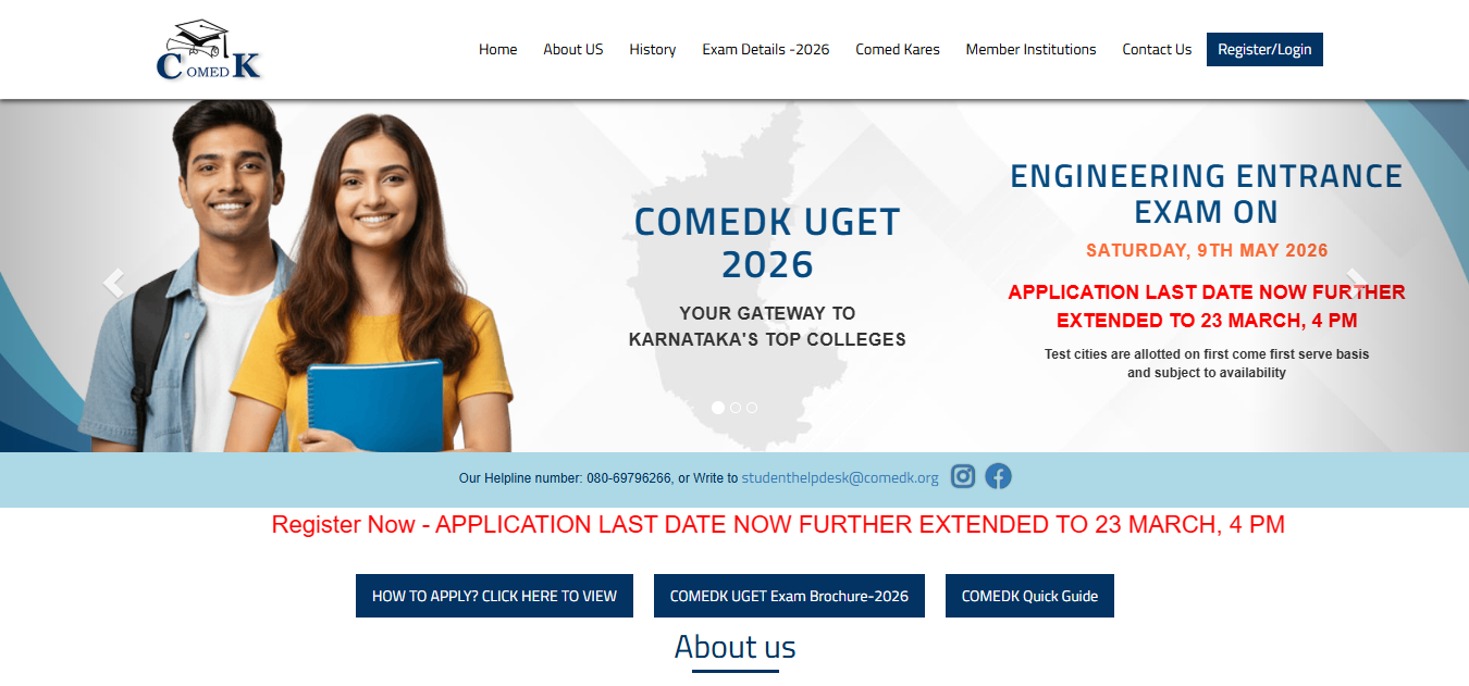 COMEDK UGET 2026 application window extended again: Check new deadline, direct link to apply