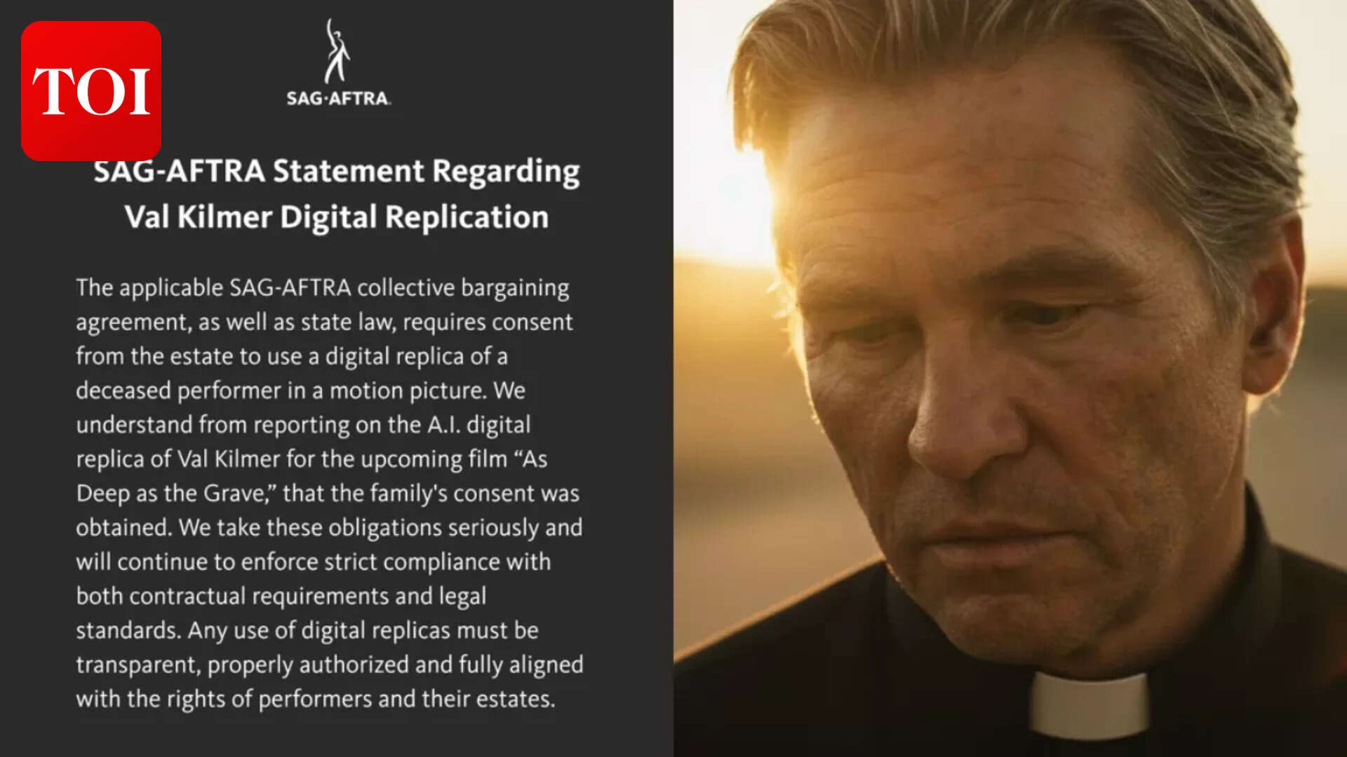 SAG-AFTRA reacts to AI recreation of late actor Val Kilmer
